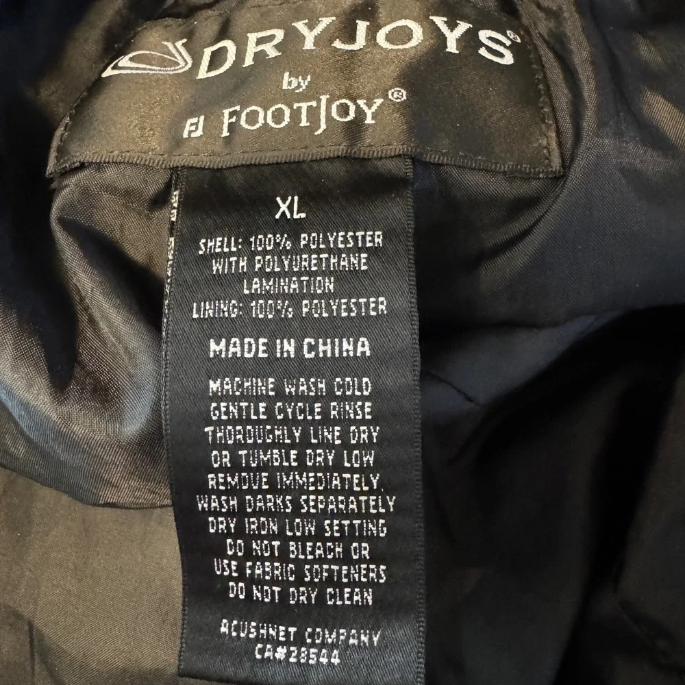 FootJoy DryJoys‎ Water Resistant Pullover Golf Pants Men's XL Black Windbreaker